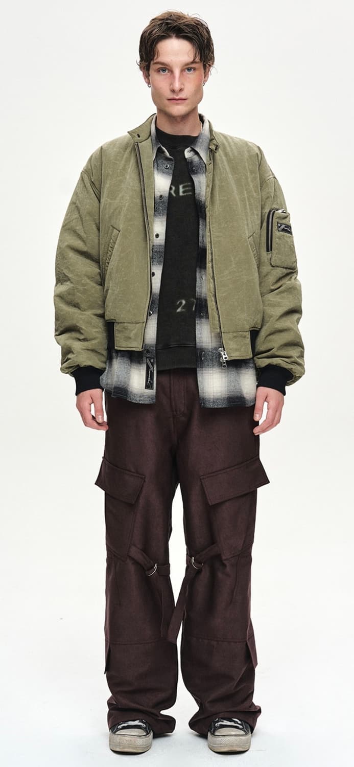 MMIC 스톤왁스 봄버자켓 카키 L 상품이미지3