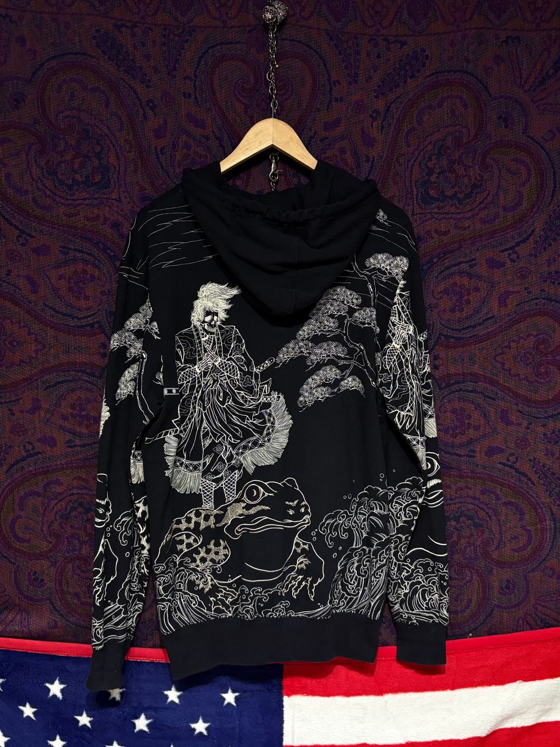 오리엔탈  뱀자수x사무라이 문양 후드집업자켓 상품이미지9