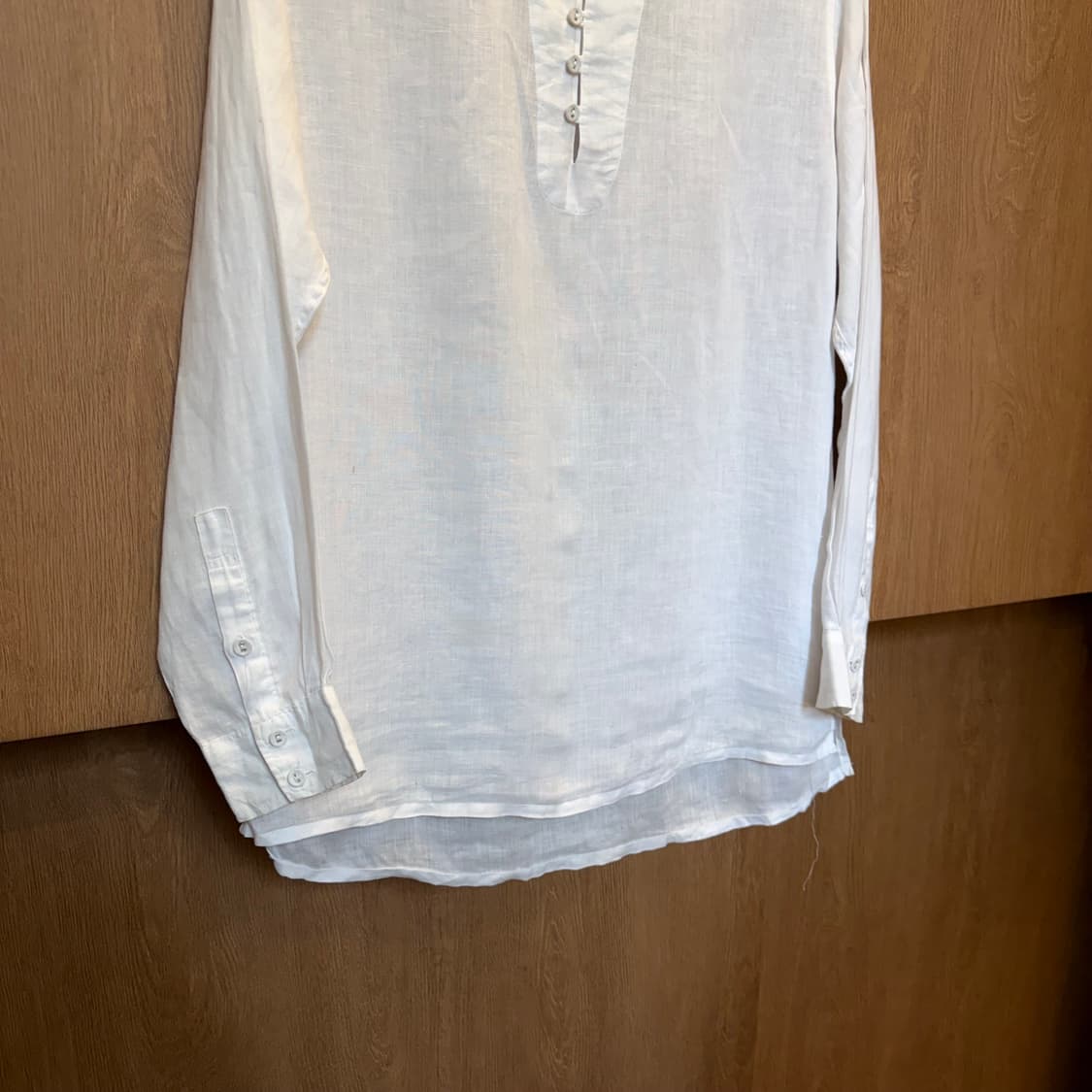 45RPM 린넨 긴팔 셔츠 블라우스 루즈핏 화이트 상품이미지4