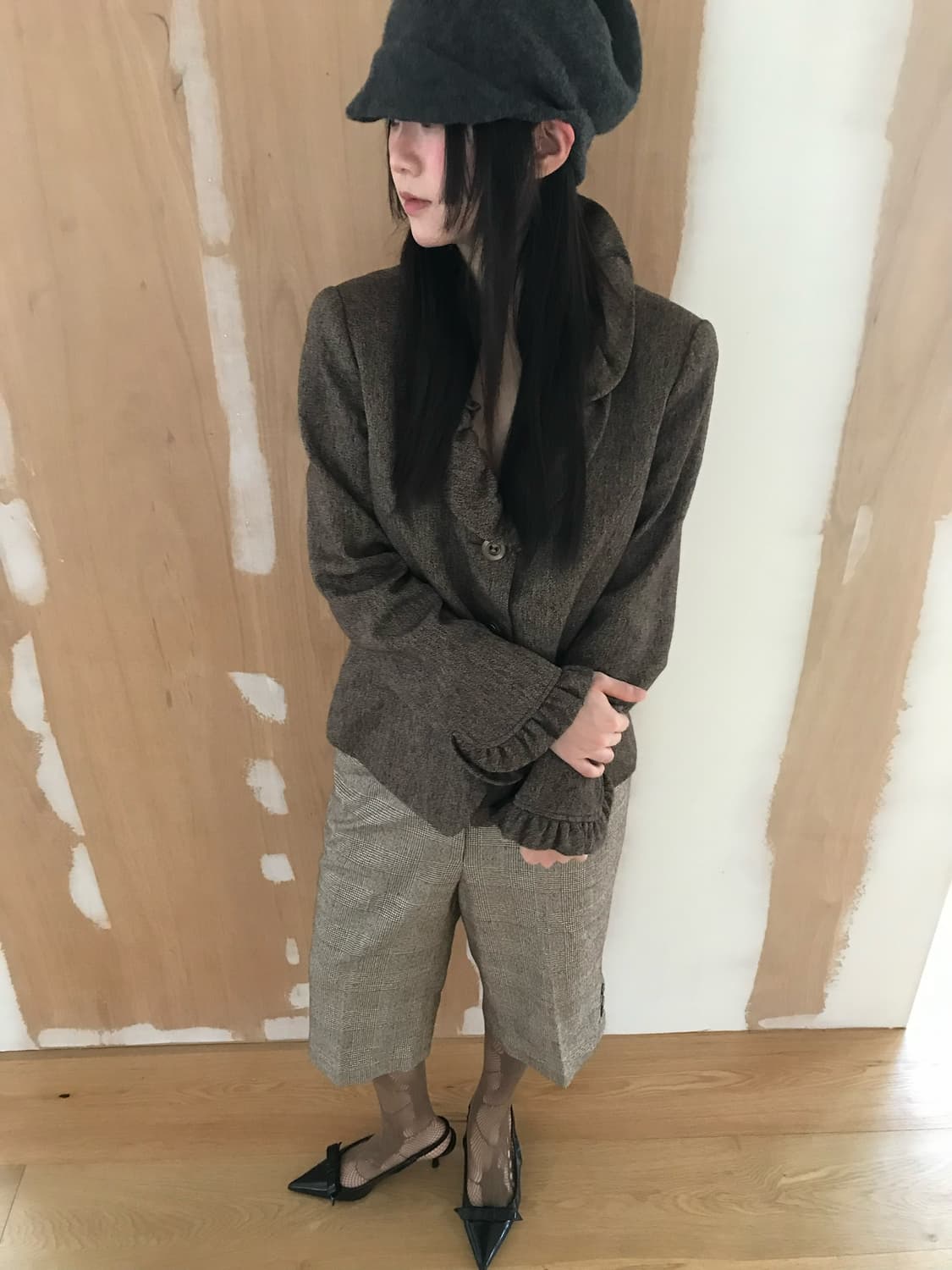 vintage check button capri pants 상품이미지2