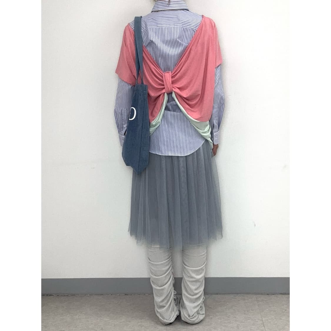 빈티지 블루 스트라이프 셔츠 상품이미지4