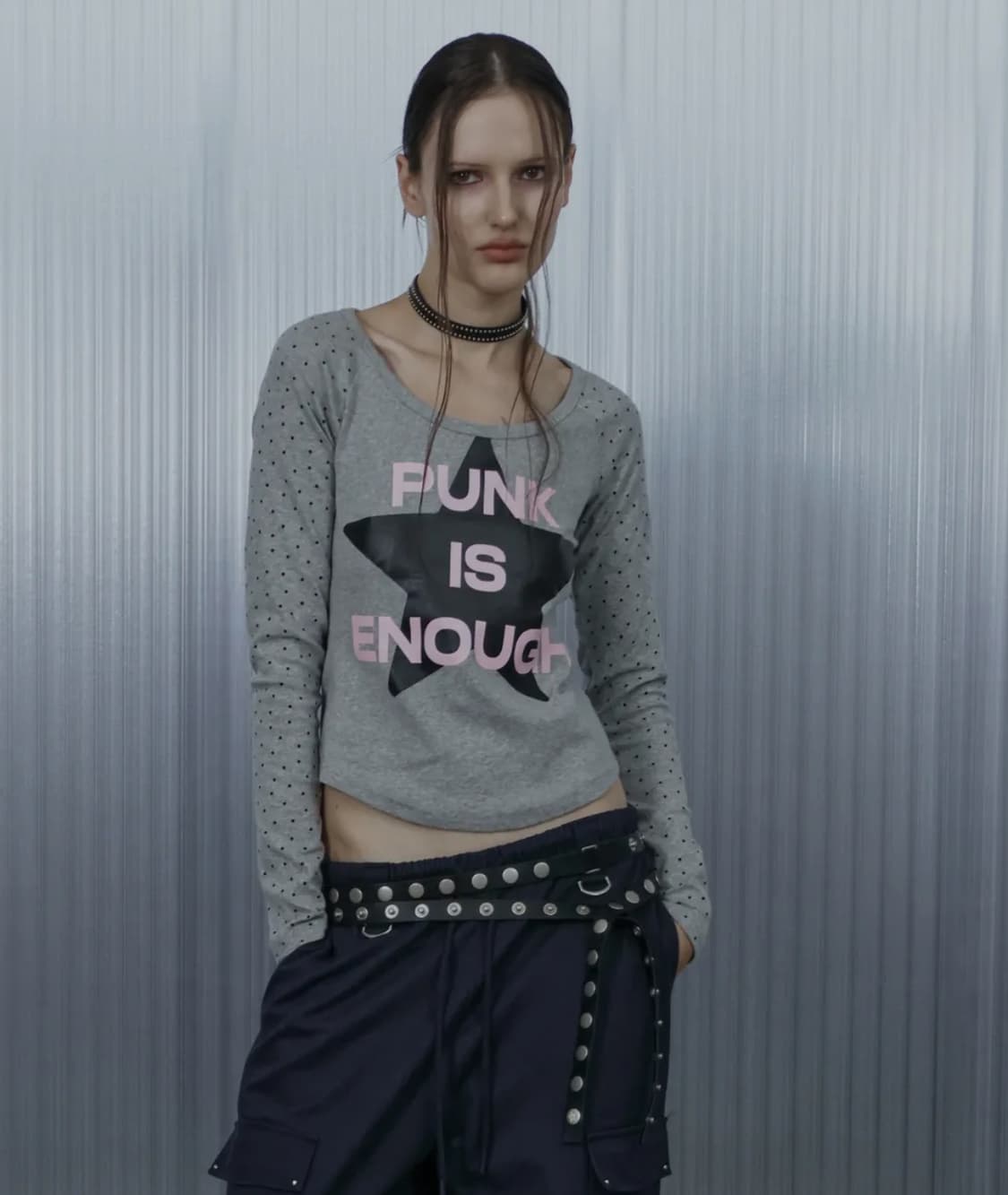 셋업이엑스이 스타 슬리브 펑크 탑 상품이미지2