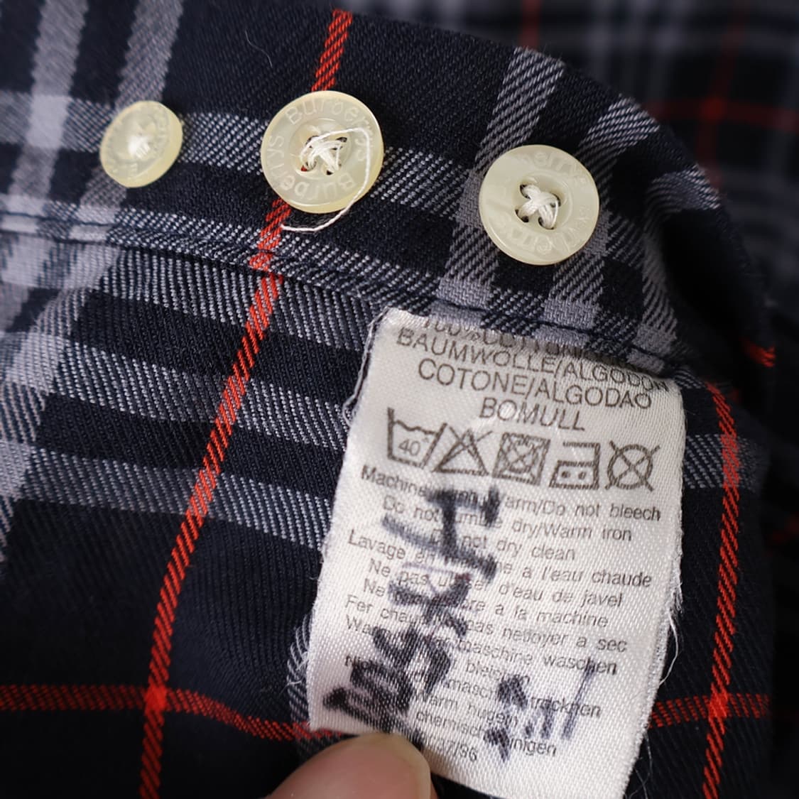 90/버버리 코튼 체크셔츠 상품이미지8