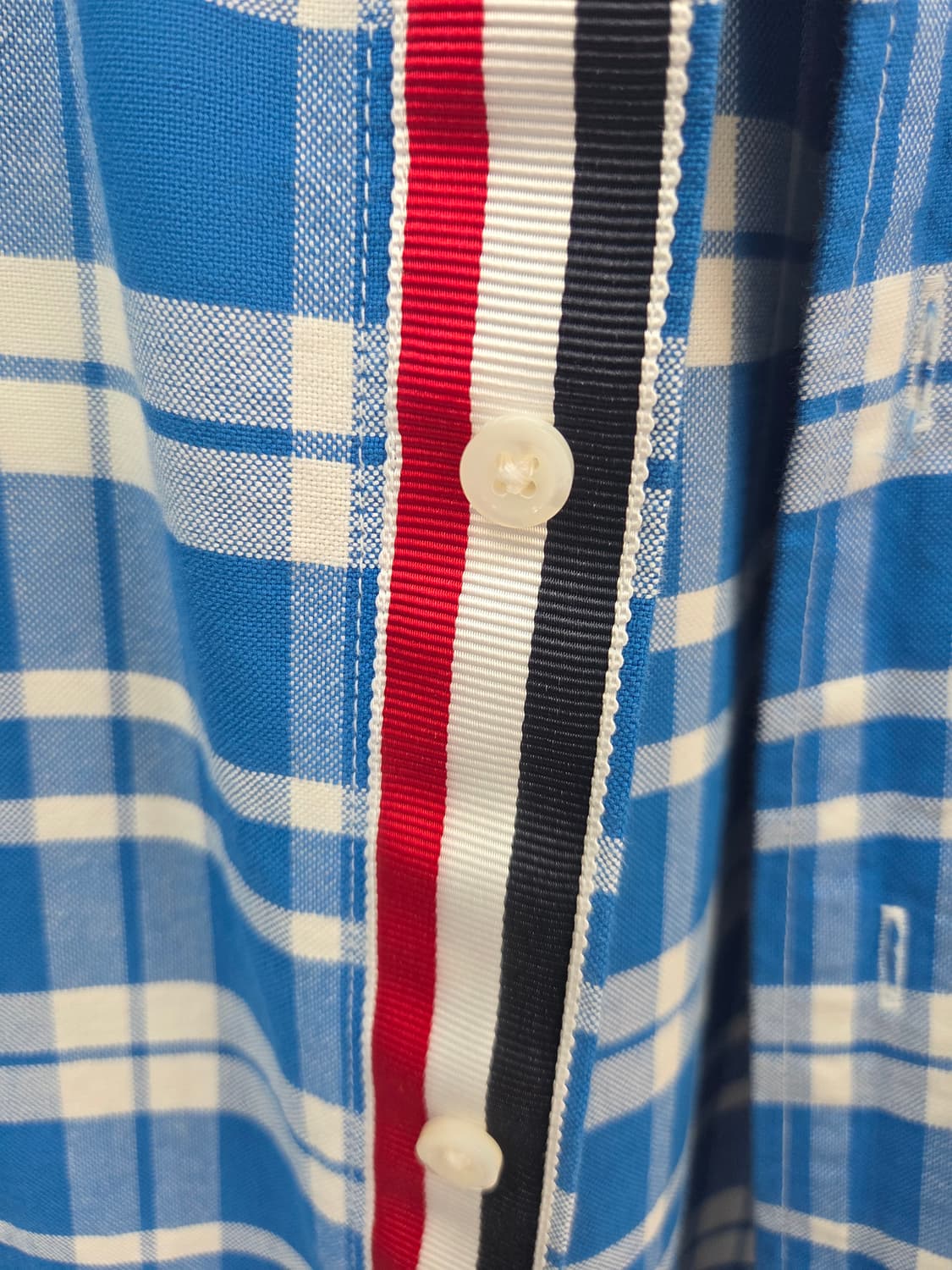 2사이즈 톰브라운 블루 화이트 체크 셔츠 상품이미지3