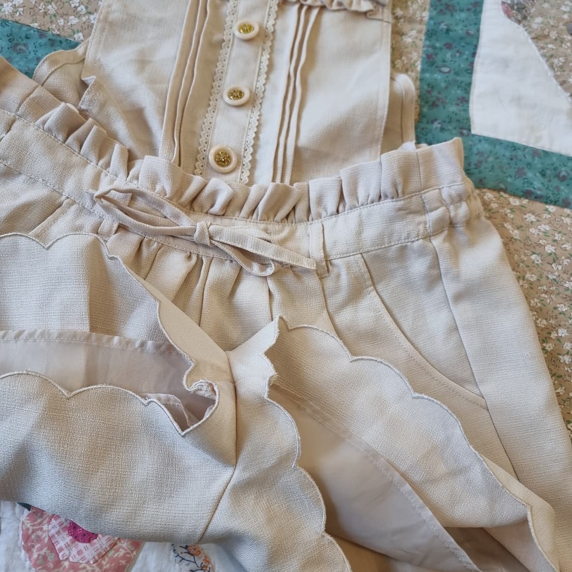 Lizmelo 플라워 안감 리본 점퍼스커트 상품이미지4