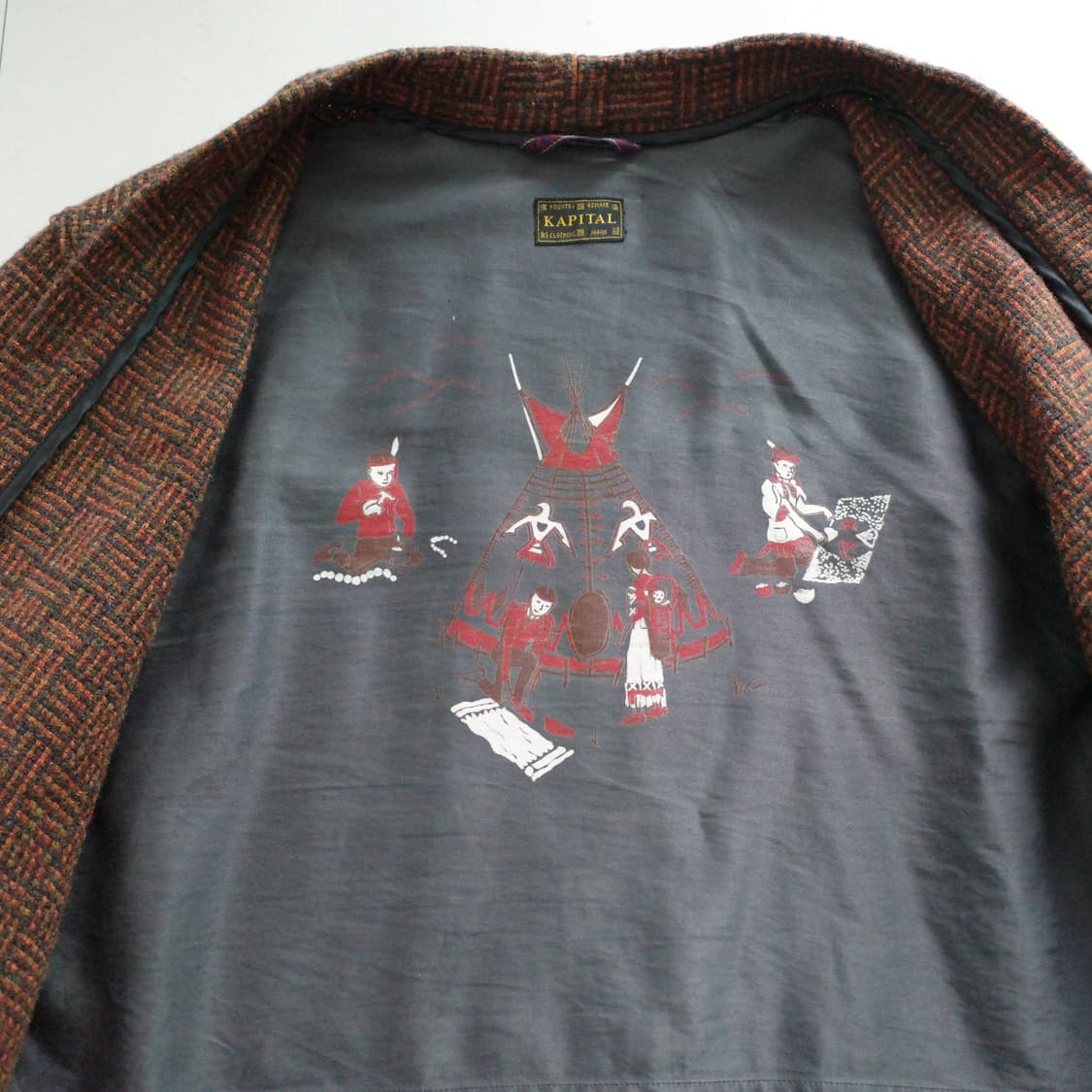 캐피탈 17FW 트위드 울 린넨 샤카 코트 XL사이즈 상품이미지2