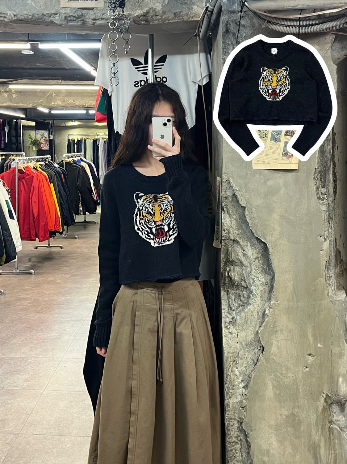 갭 크롭 니트 차콜 XS #csz2047 상품이미지1