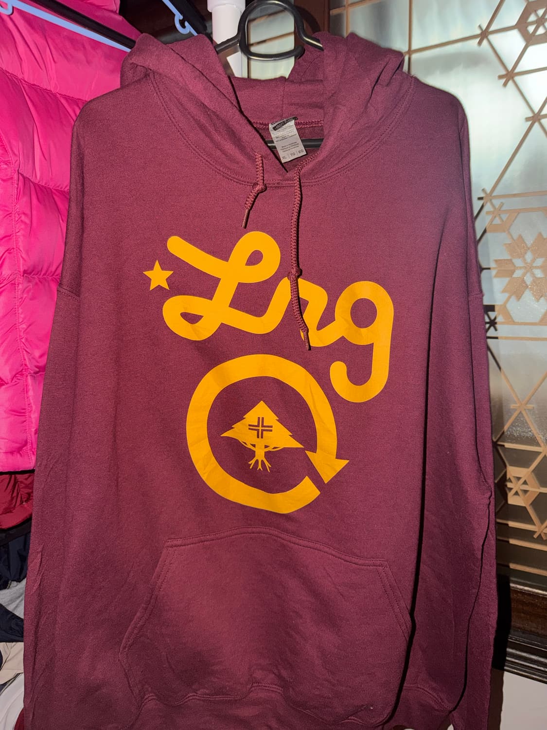 미국빈티지 길단 헤비 블렌드 기모 후드티 후디 버건디 상품이미지3