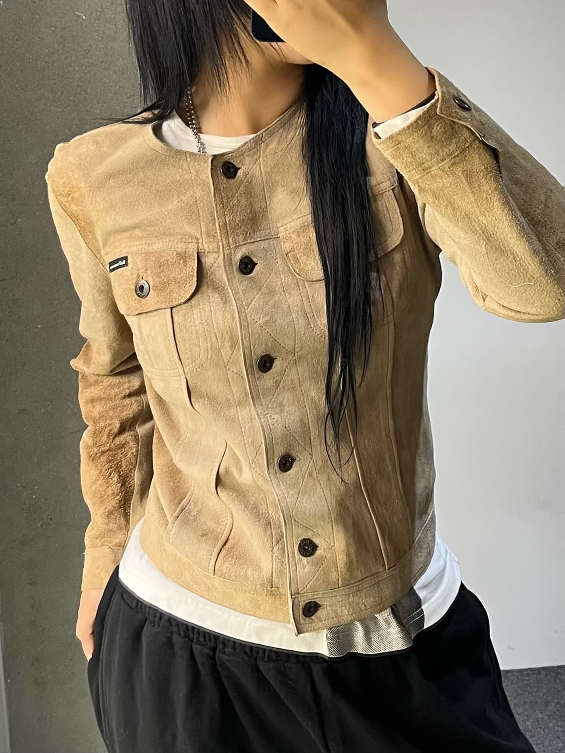 돌체앤가바나 스웨이드 레더 트러커 자켓 상품이미지1