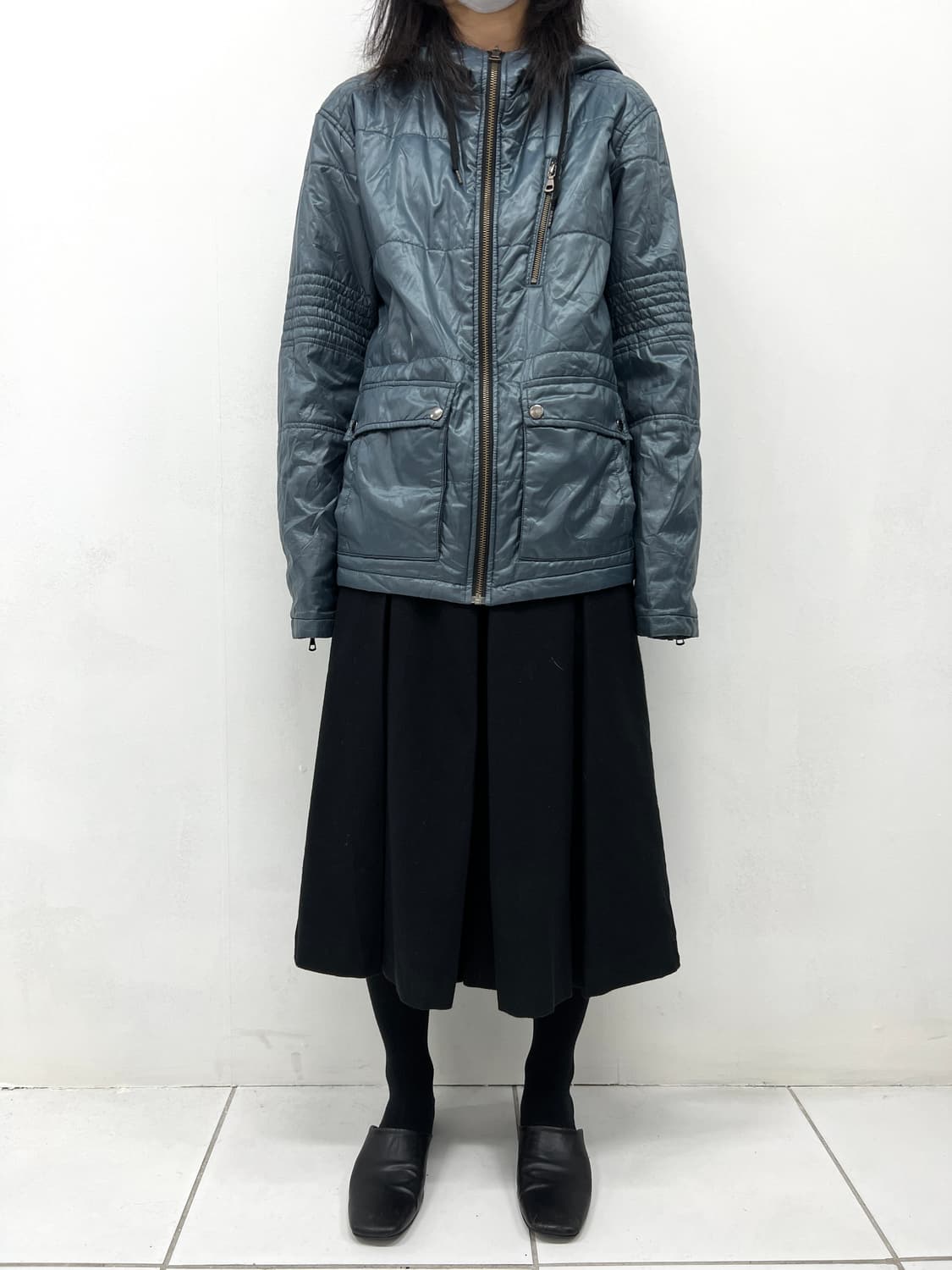 blue hood padding jacket 상품이미지4