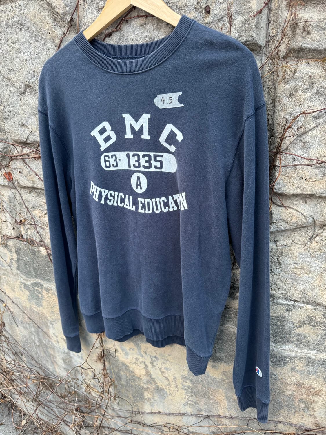 챔피온 빈티지 프린팅 페이딩 스웻 셔츠 맨투맨 네이비 xl 상품이미지3