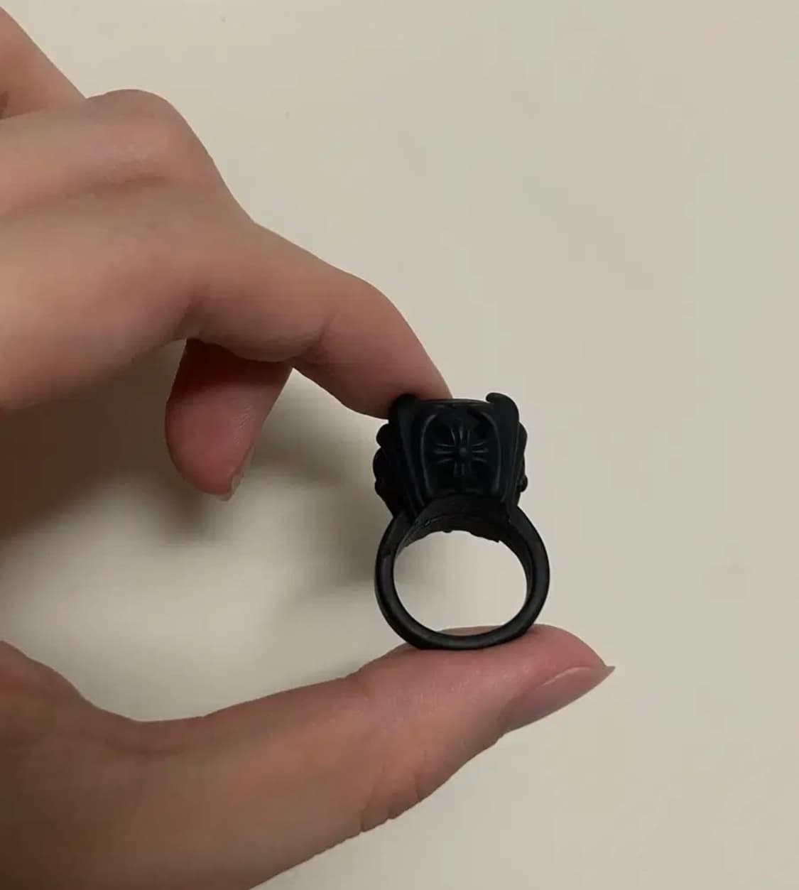 크롬하츠 실리크롬 칵 & 테일 링 블랙 반지 상품이미지3