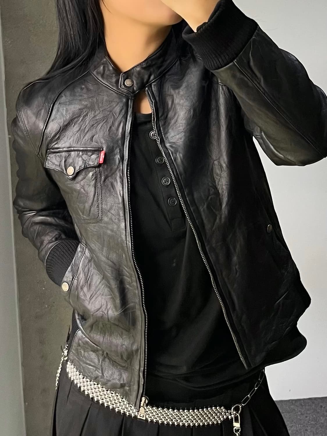 리바이스 램 레더 바이커 자켓 상품이미지2