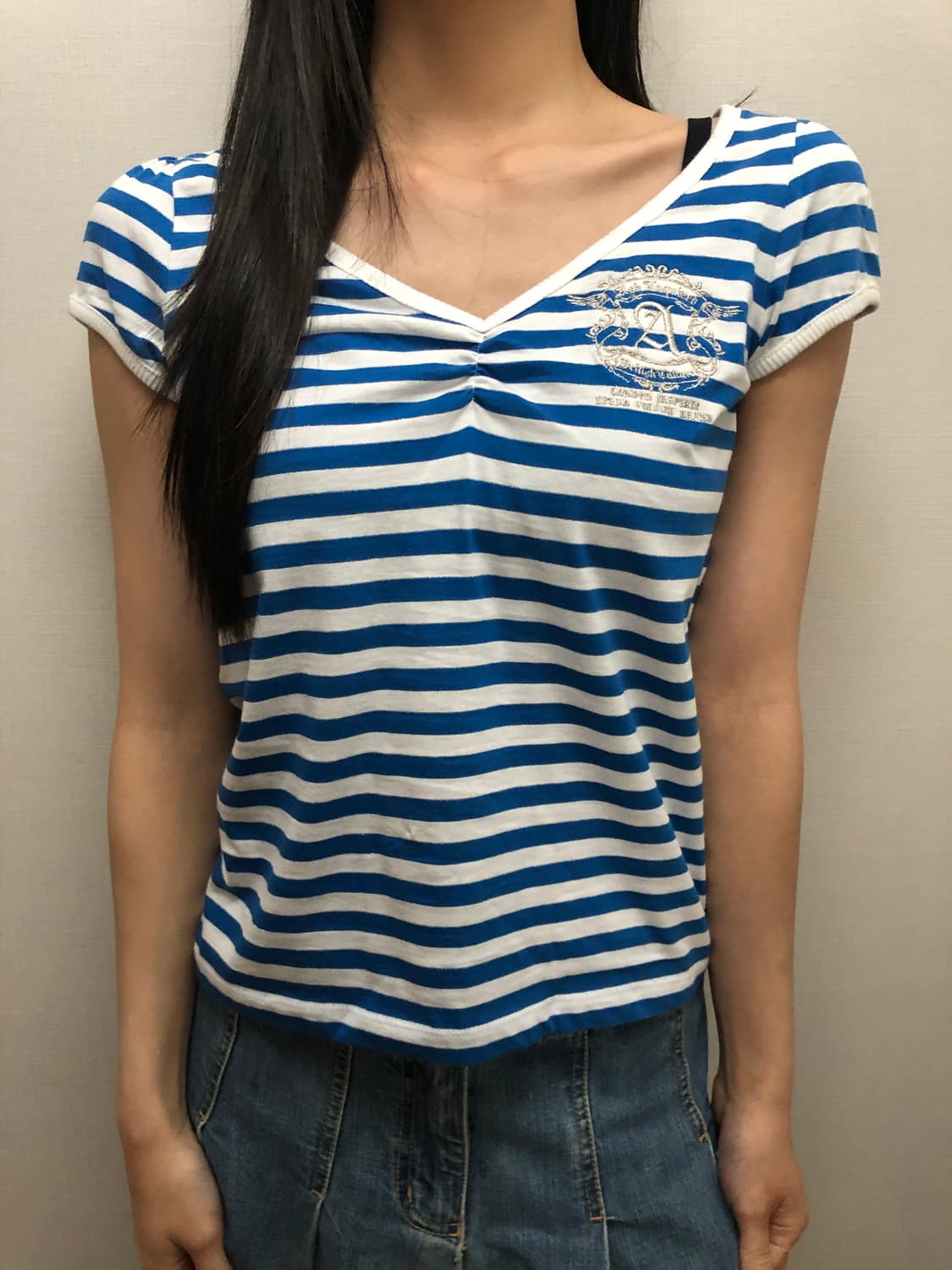 빈티지 블루 스트라이프 티셔츠 상품이미지1