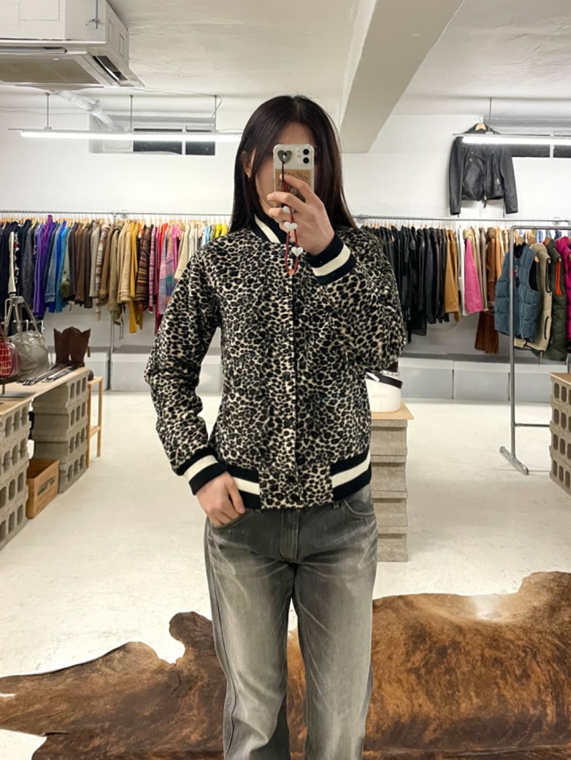 BEAMS BOY leopard fur jacket 빔즈 보이 호피 퍼 상품이미지1