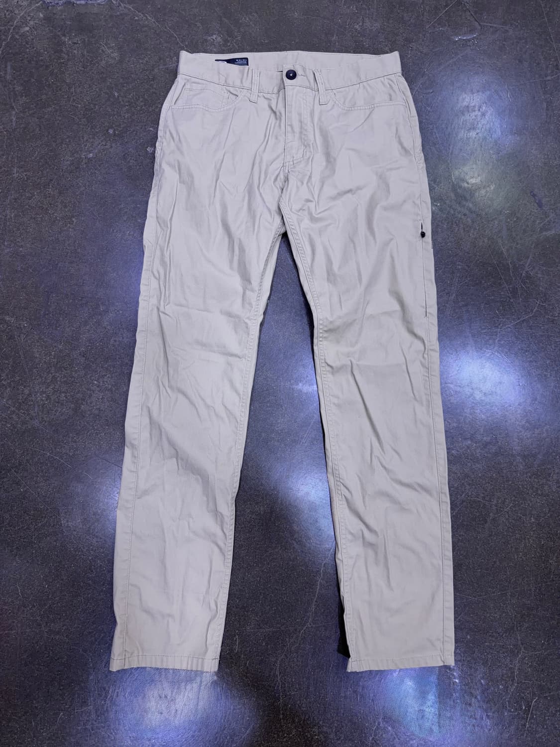 오클리 슬림 스트레이트핏 펑션 지퍼 포인트 코튼 베이지 팬츠 32 상품이미지1