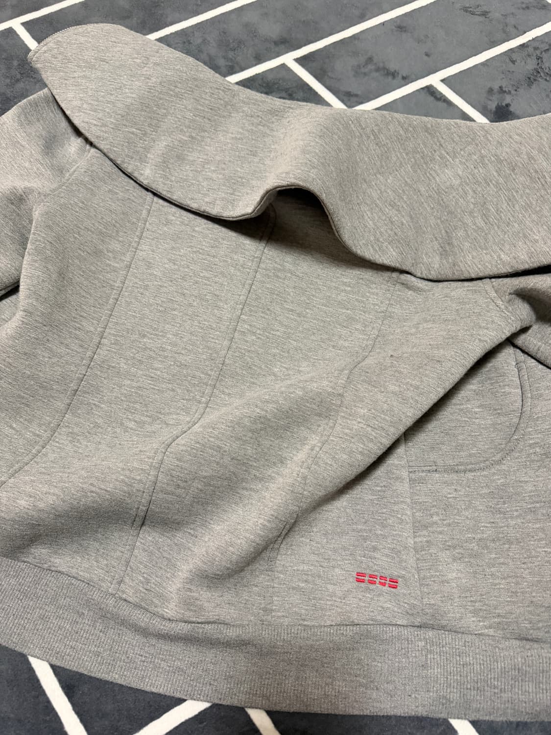 큐빈 큐빈티지 릭오웬스깔 릭깔 사선 후드집업 그레이 상품이미지5