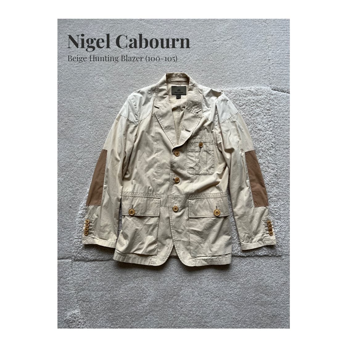 Nigel Cabourn 베이지 헌팅 자켓 (100-103) 상품이미지1
