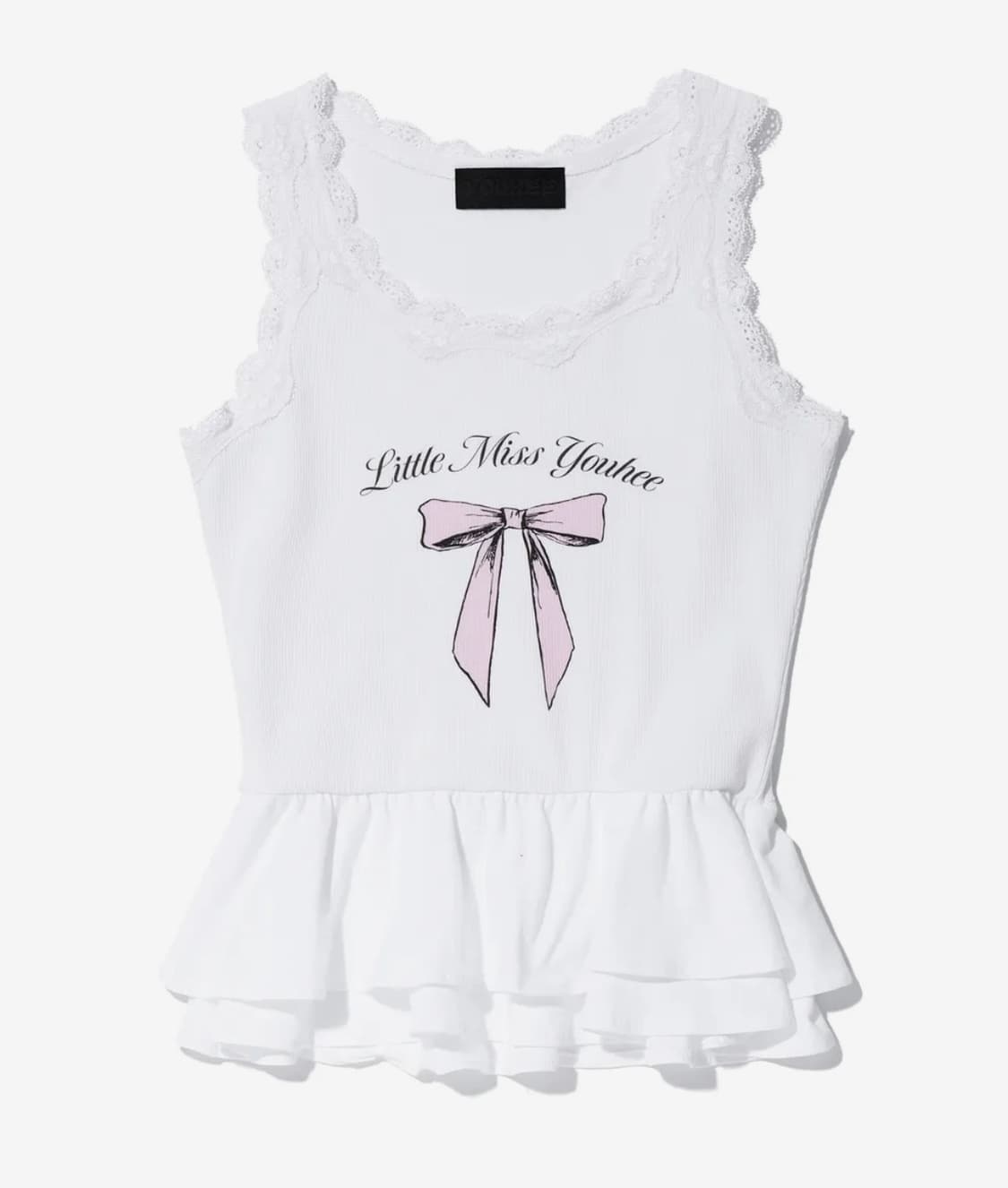 유희 리본 러플 슬리브리스 탑 상품이미지2