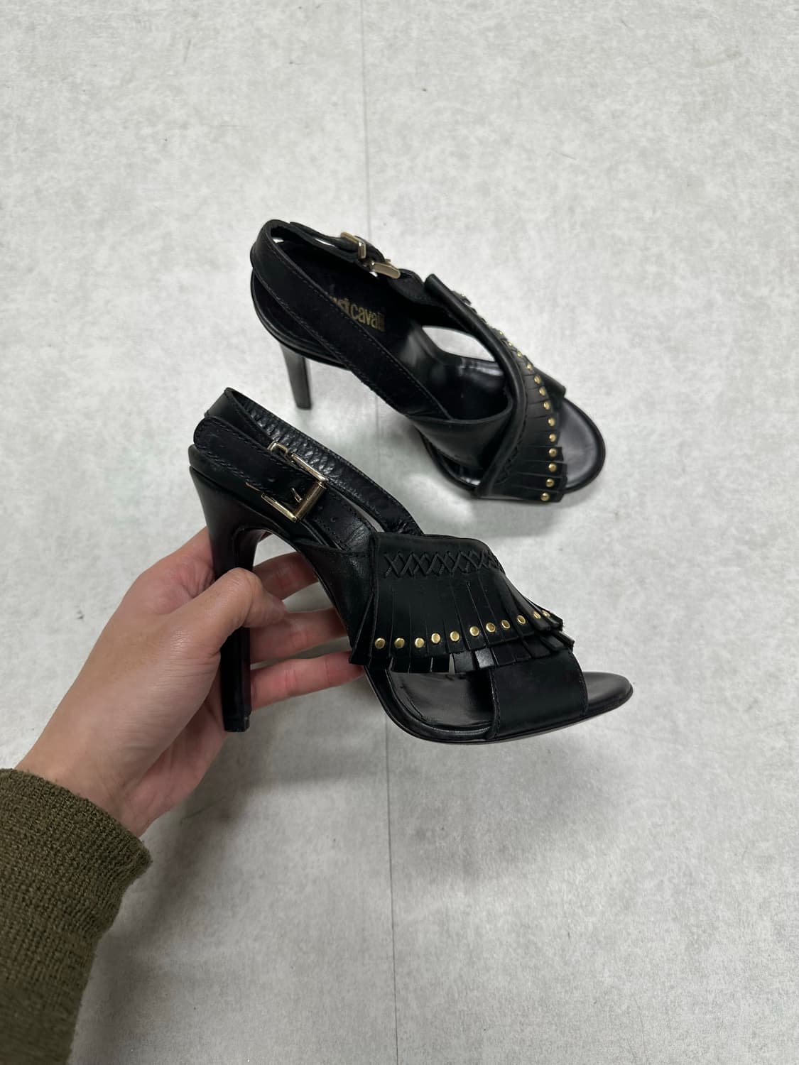 Just Cavalli 테슬 골드 스터드 힐 상품이미지5