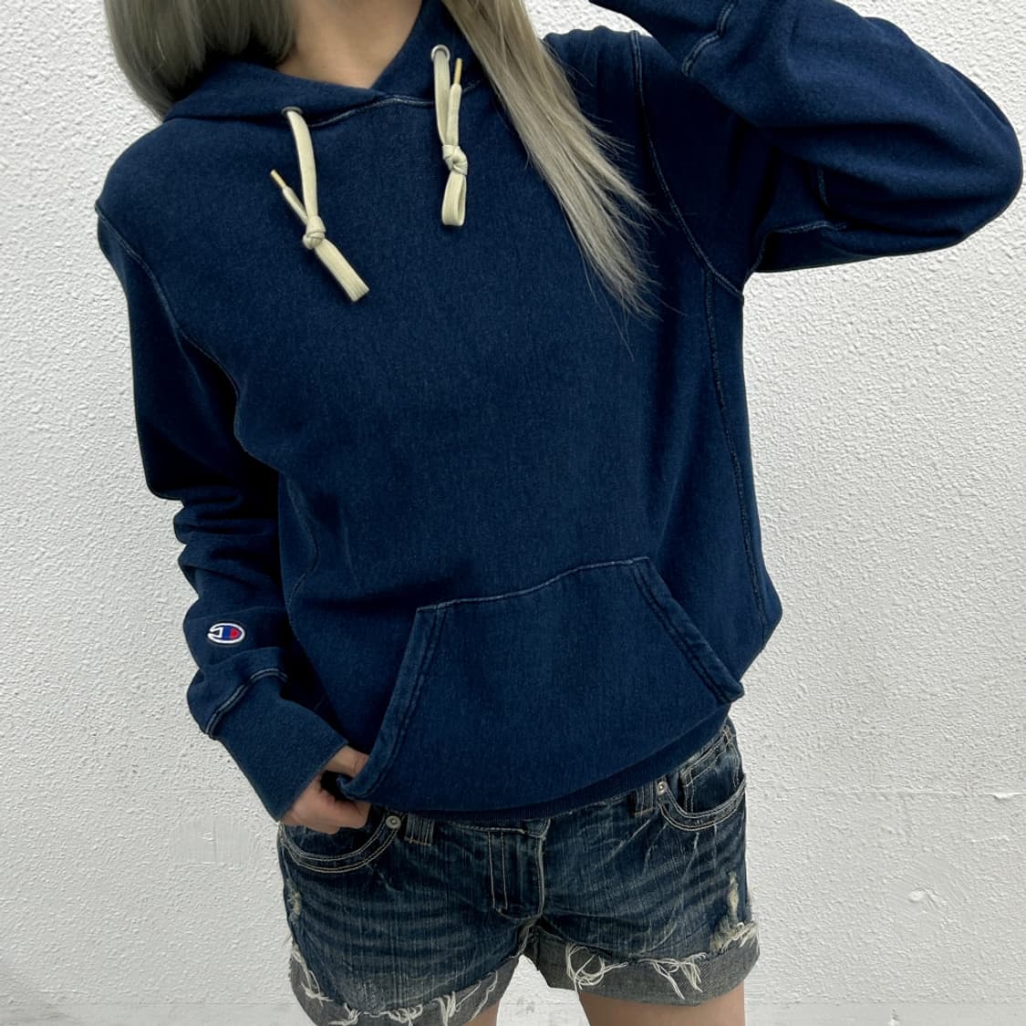 챔피온 블루네이비 후드 M 상품이미지1