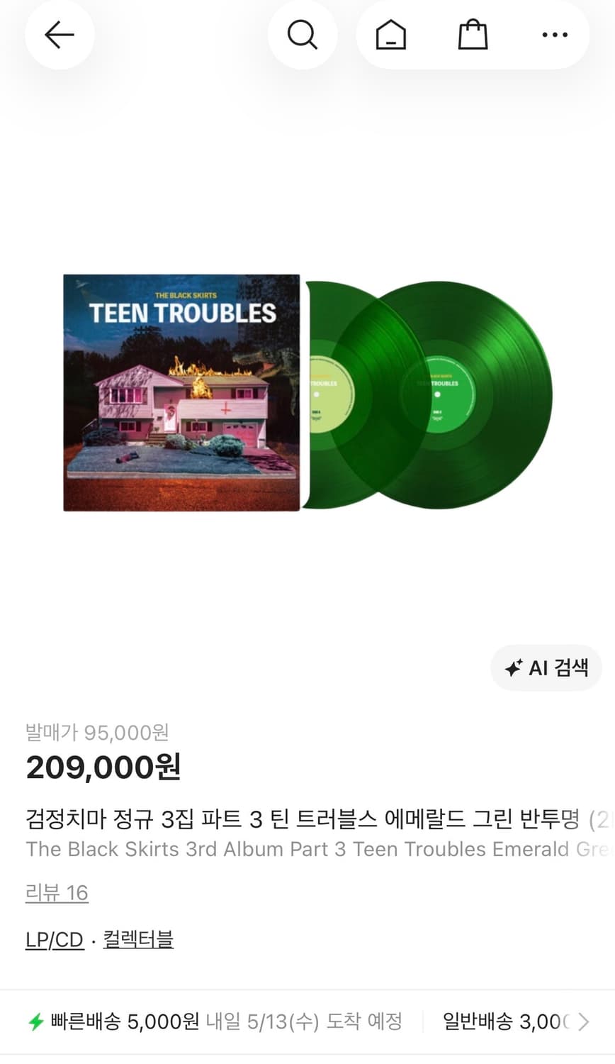 검정치마 Teen troubles LP 미개봉새상품 상품이미지1