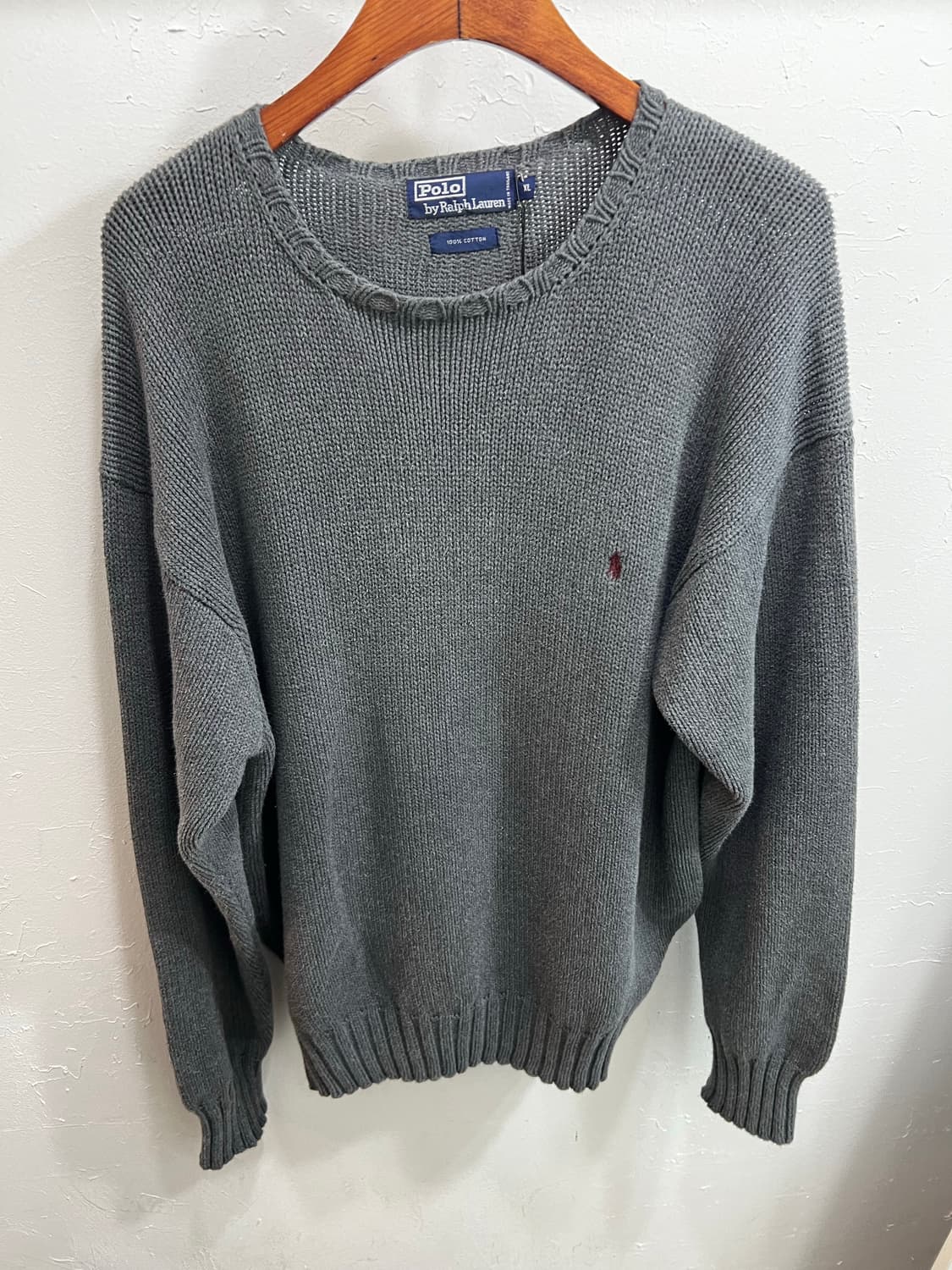폴로 랄프로렌 그레이 코튼 니트 🍭 상품이미지4