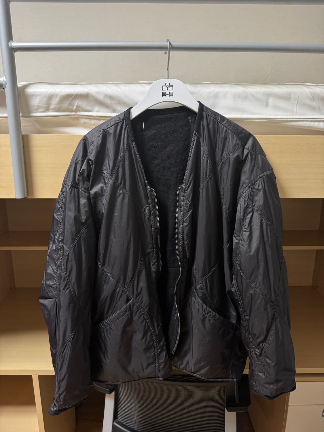 폴리테루 리버시블 라이너 실크 린넨 블랙 & 롬버스 차콜 상품이미지2