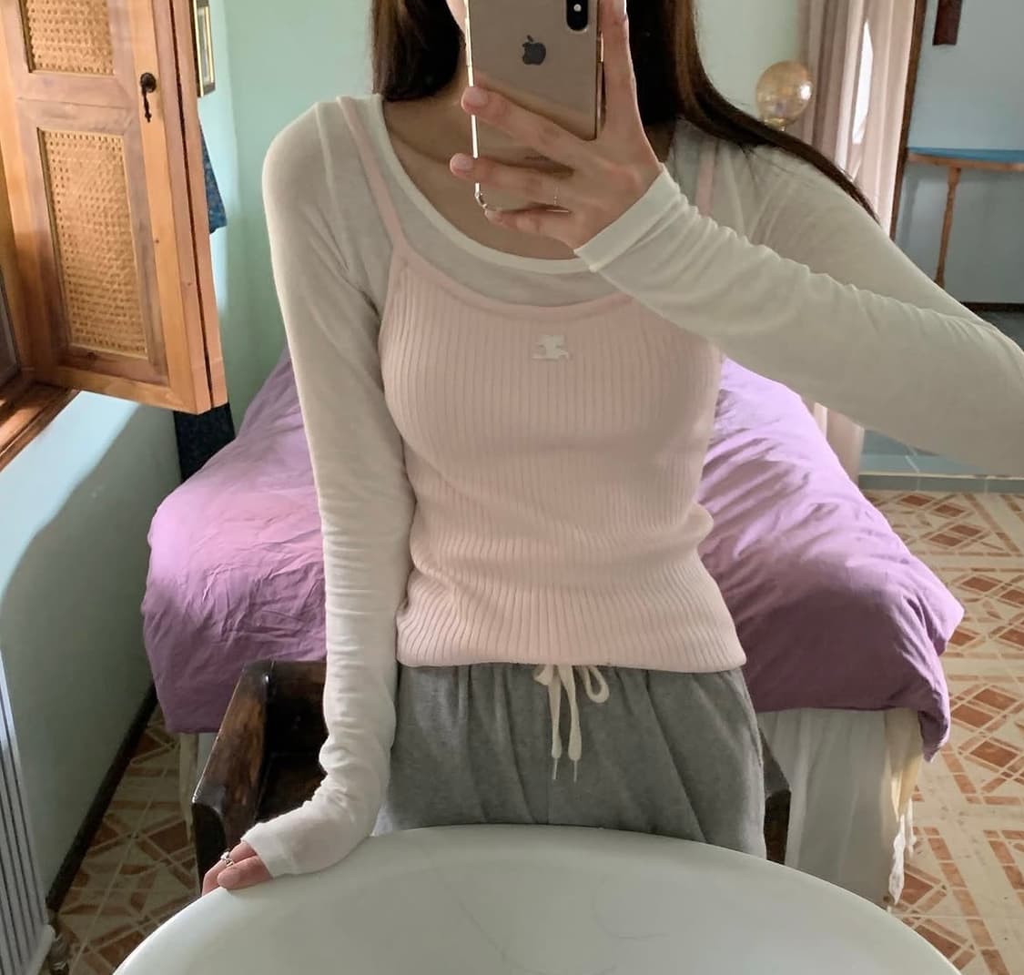 꾸레쥬 리에디션 골지 탱크탑 xs 상품이미지3