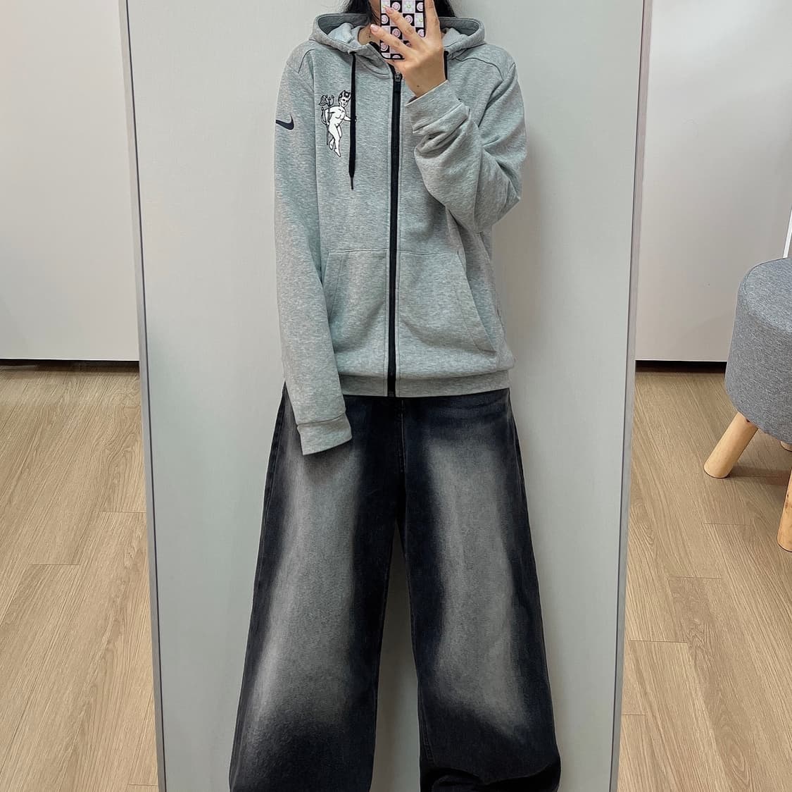 나이키 엔젤 데빌 그레이 후드집업 상품이미지2