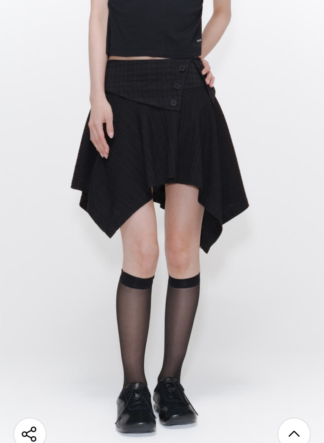 미세키서울 unbalanced flow mini skirt black 상품이미지1