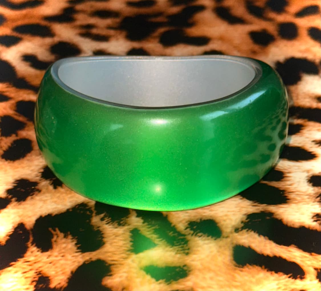 일본 헤이세이 갸루 그린 글로시 뱅글 팔찌 상품이미지1