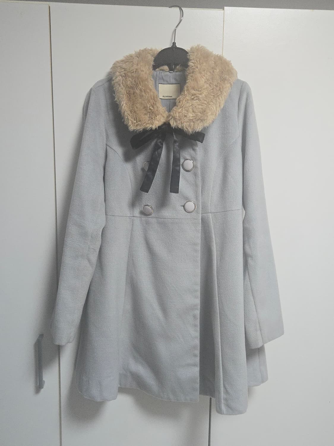 올리브 데 올리브 뮤트블루 리본 코트 상품이미지1