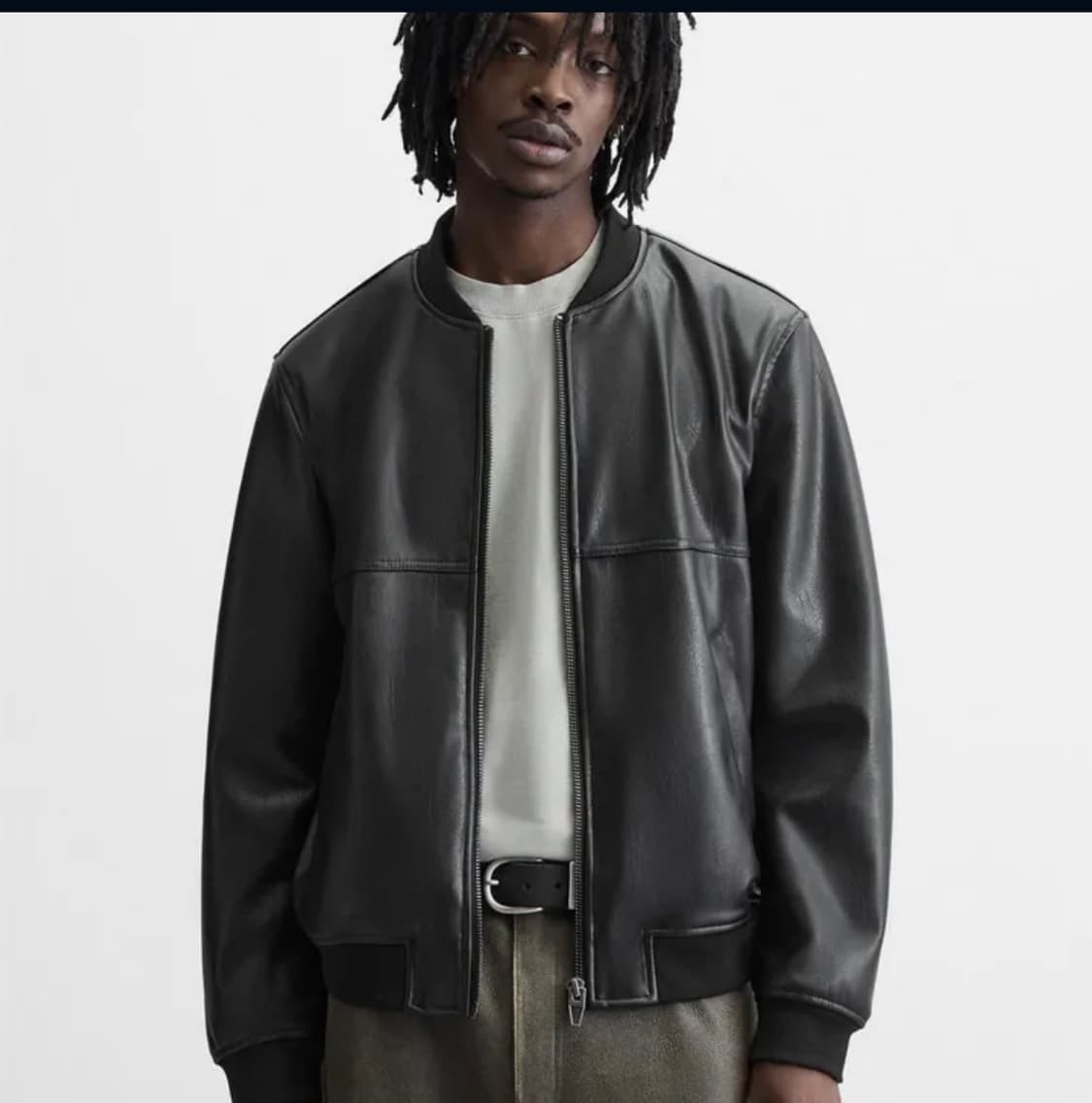 자라 레더 봄버 자켓 상품이미지1