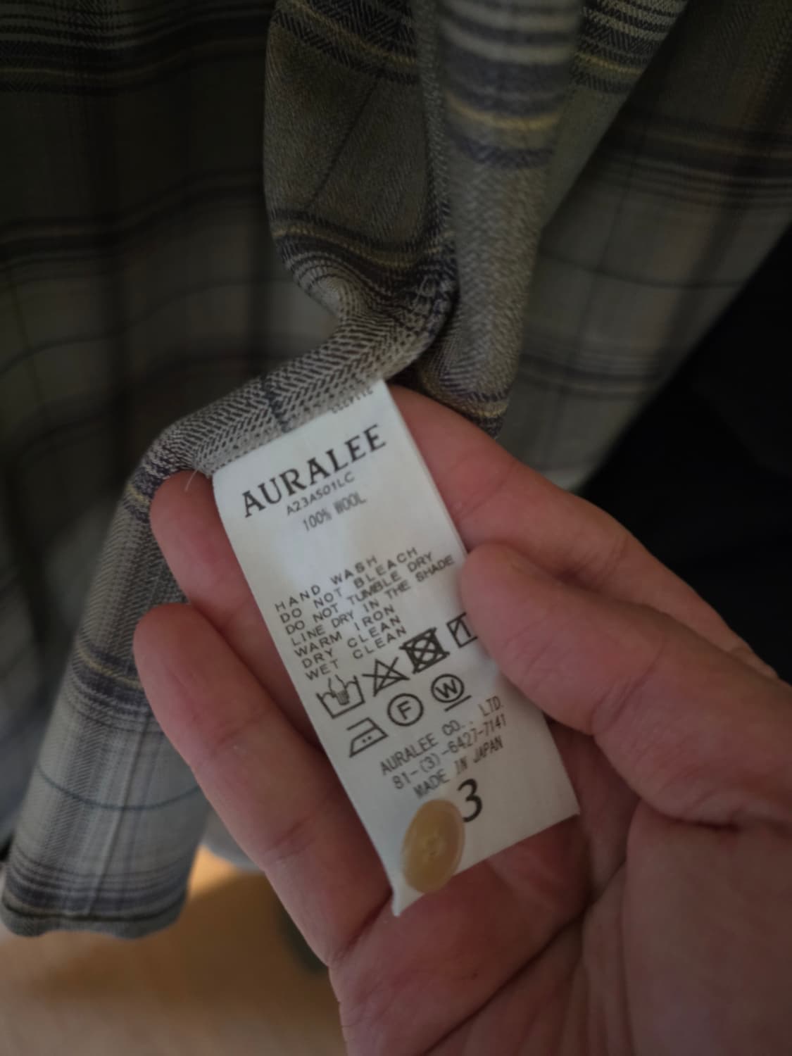 오라리 슈퍼라이트 울 체크셔츠 브라운 (23aw 3사이즈) 상품이미지5