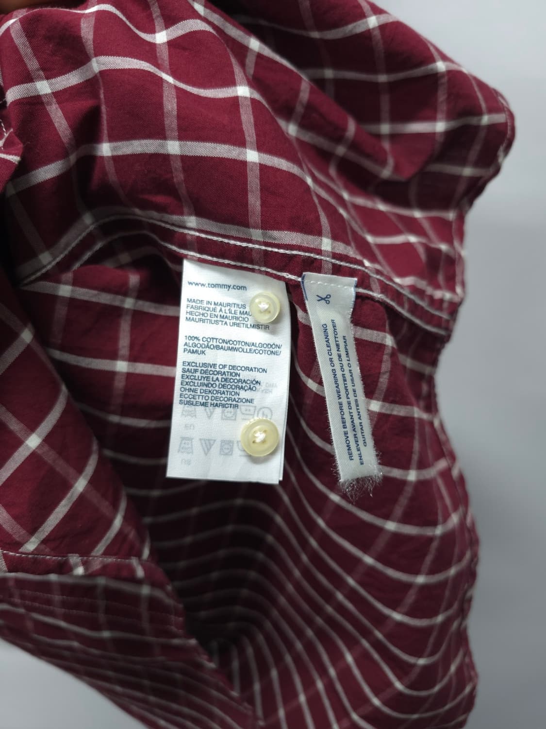 타미힐피거 클래식핏 버건디 체크셔츠 ( 95~100 ) 상품이미지10