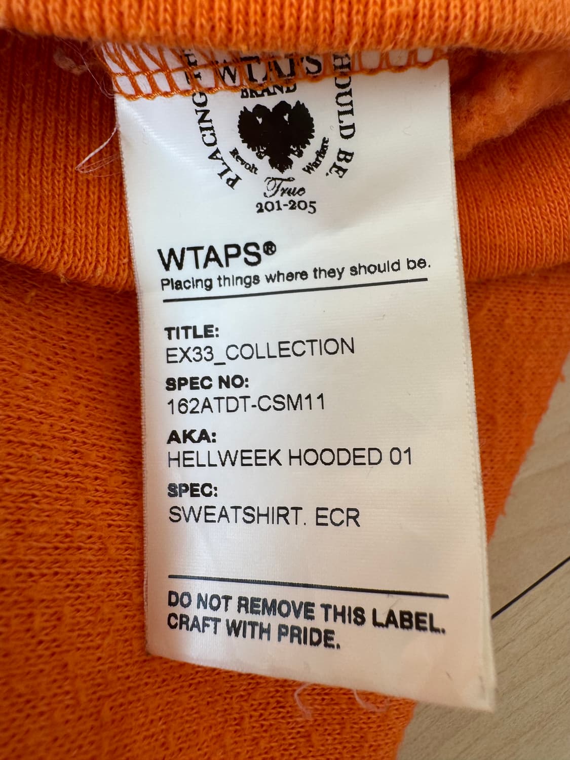 더블탭스 오렌지 후디 S 상품이미지3