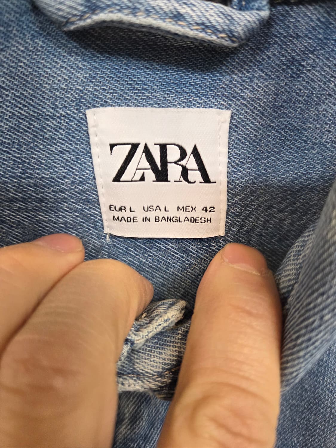 자라 원포켓 데님셔츠 긴팔 L 상품이미지3