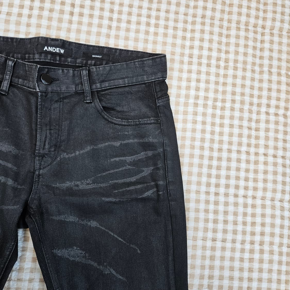 앤듀 스키니핏 워싱 청바지 난자32 상품이미지3