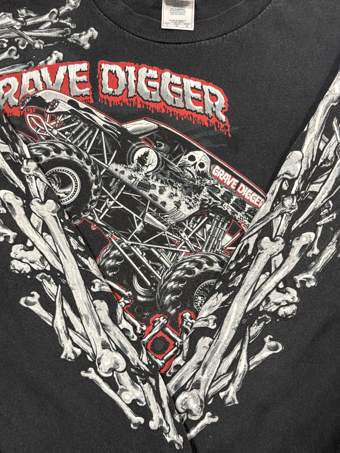 빈티지 00s Grave Digger 몬스터 트럭 레이싱 롱슬리브 상품이미지4
