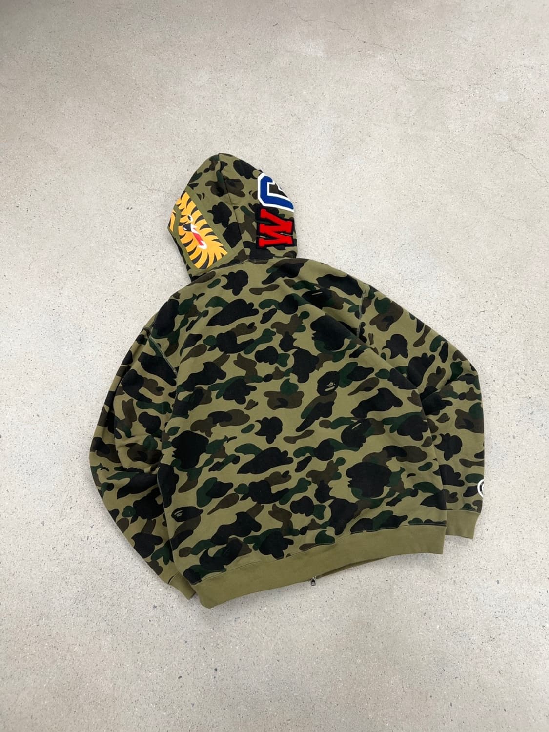 베이프 00s 퍼스트카모 녹계 샤크 후드집업 상품이미지5