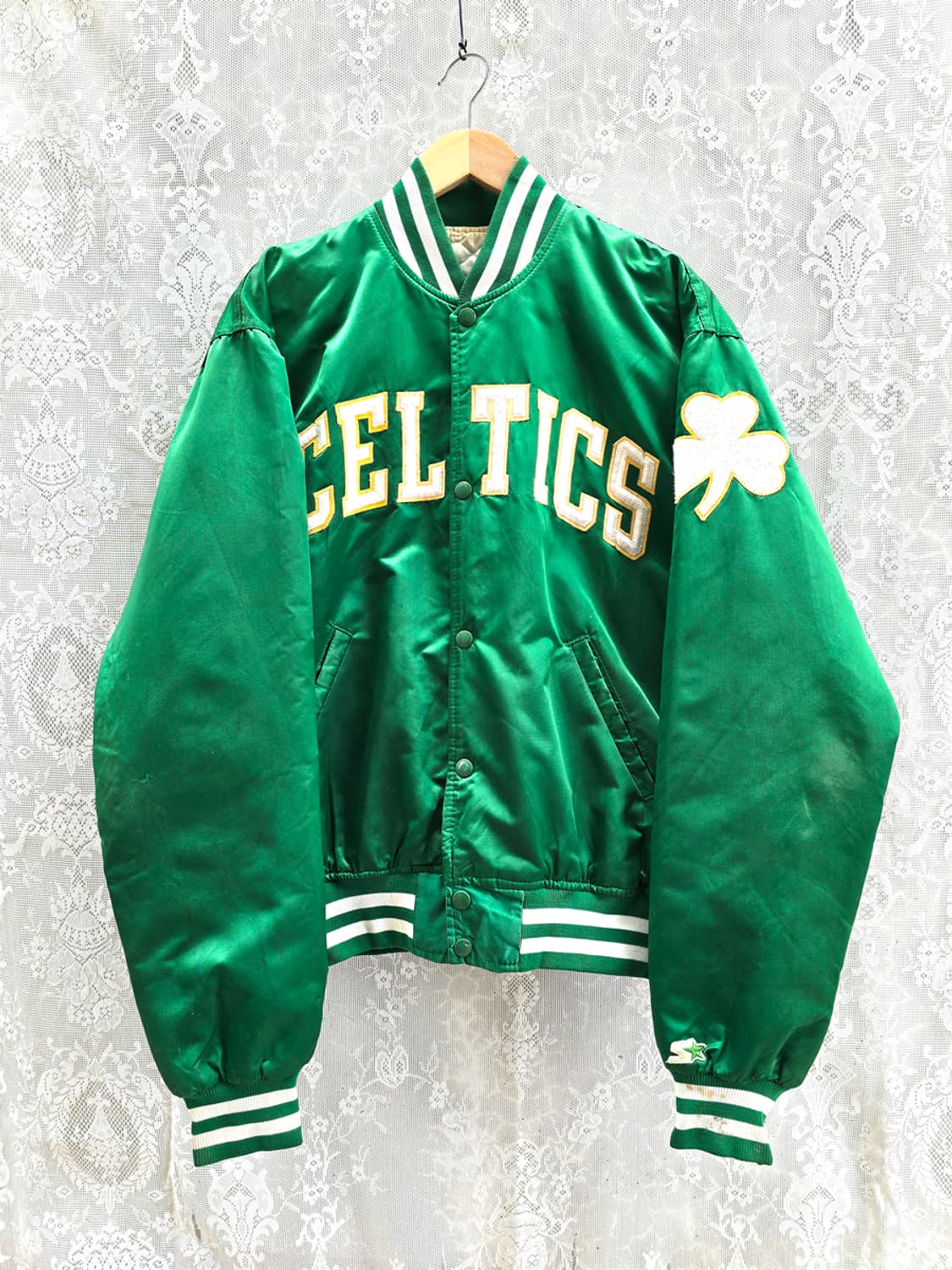 90s 스타터 보스턴 셀틱스 새틴 자켓 (made in usa) 상품이미지1