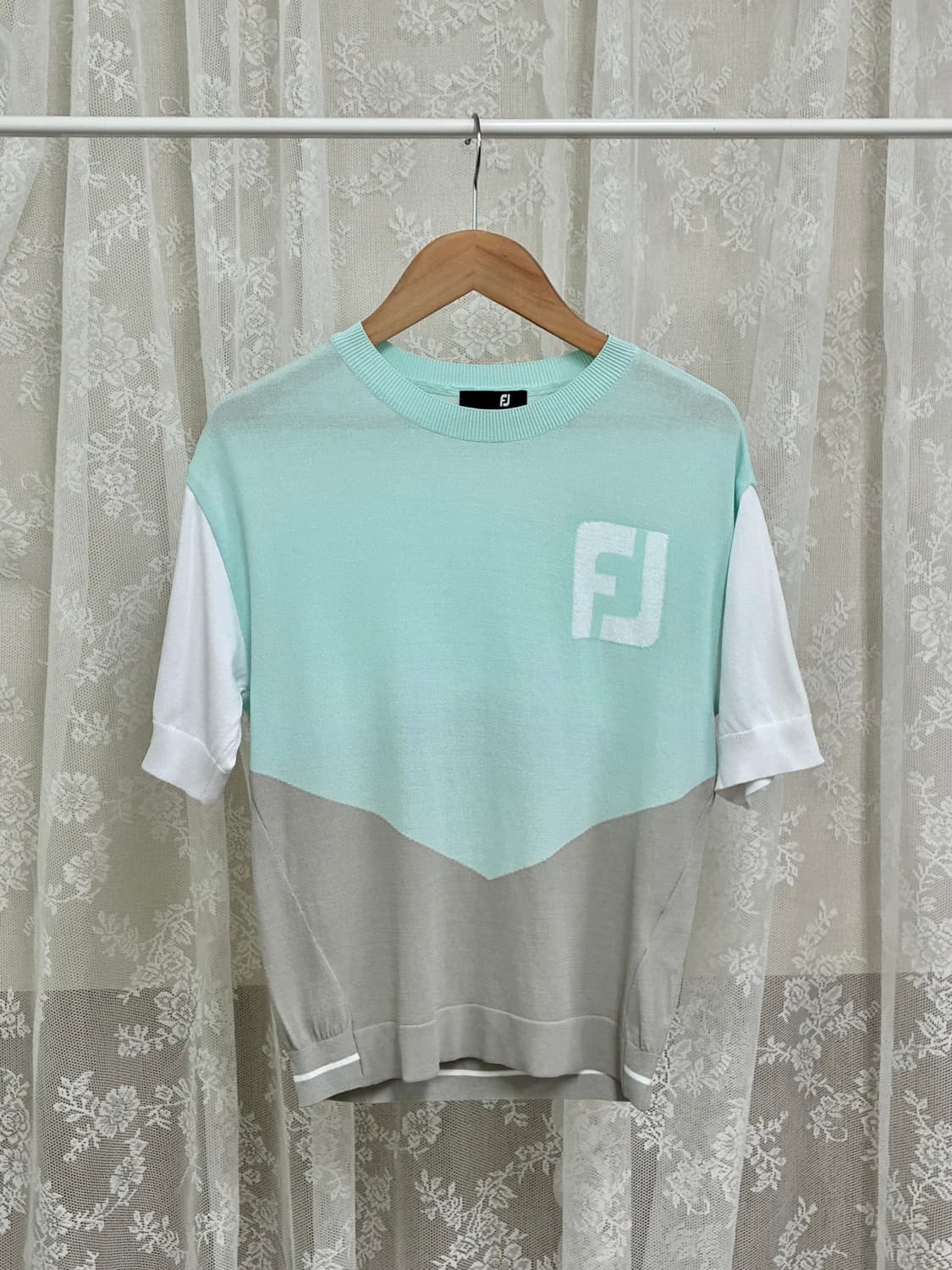 S) 풋조이 FJ 반팔 니트 민트 그레이 상품이미지1