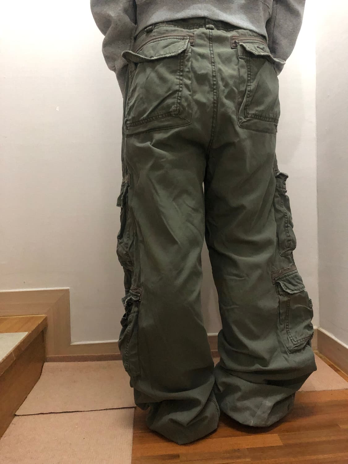 빈티지 카키 카고 팬츠 상품이미지10