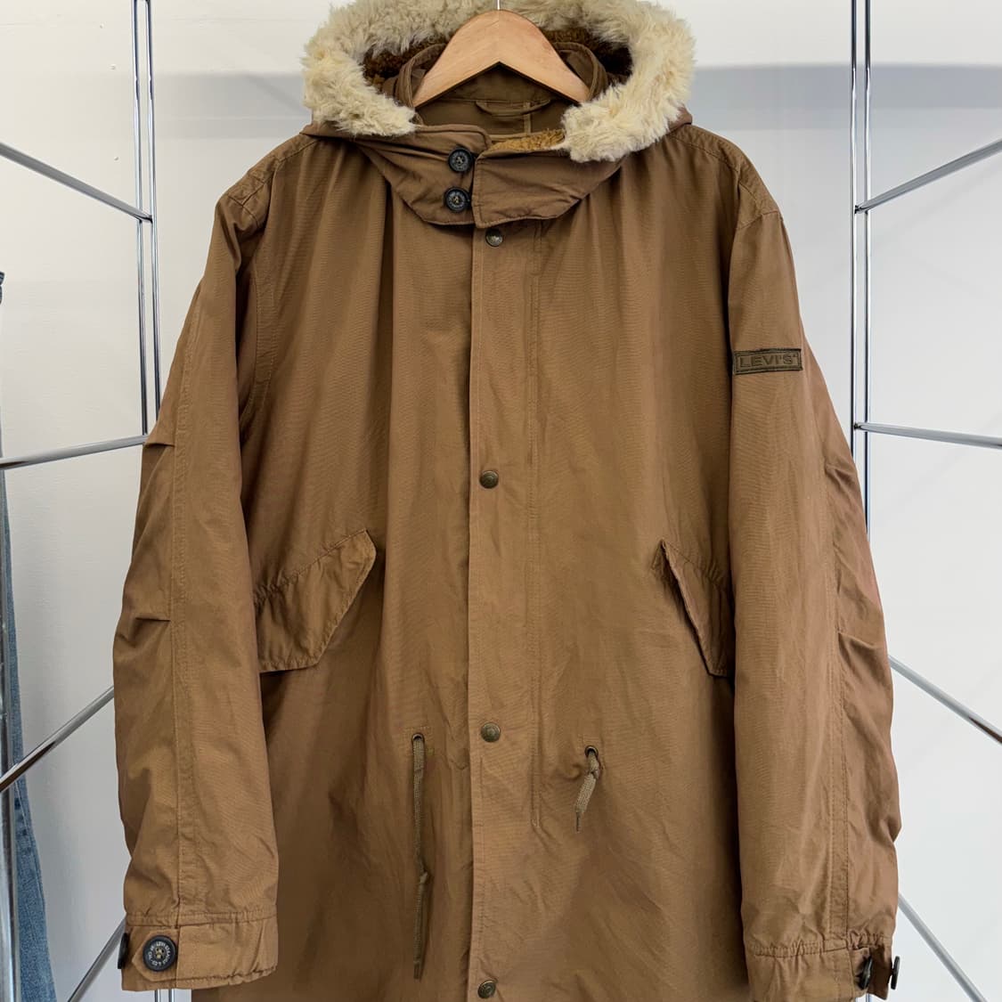 90s 리바이스 브라운 피쉬테일 파카 made in ITALY (L)   상품이미지2