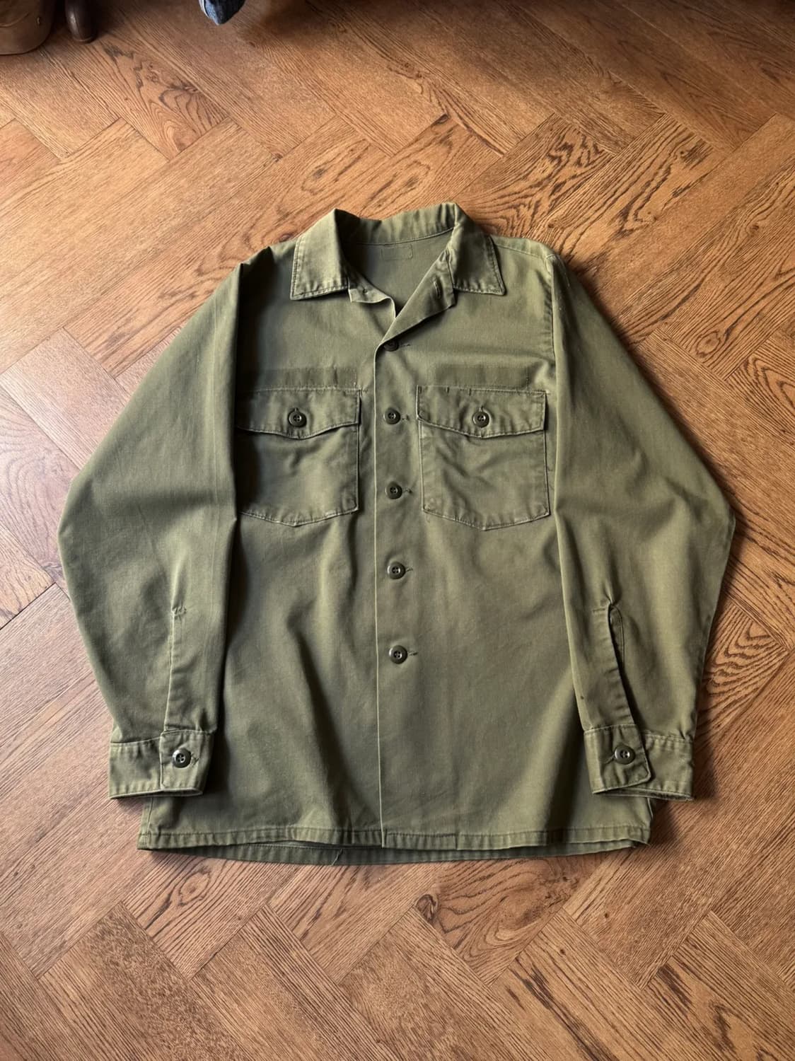 [M]70's 오리지널 U.S ARMY OG-507 밀리터리 셔츠 상품이미지1