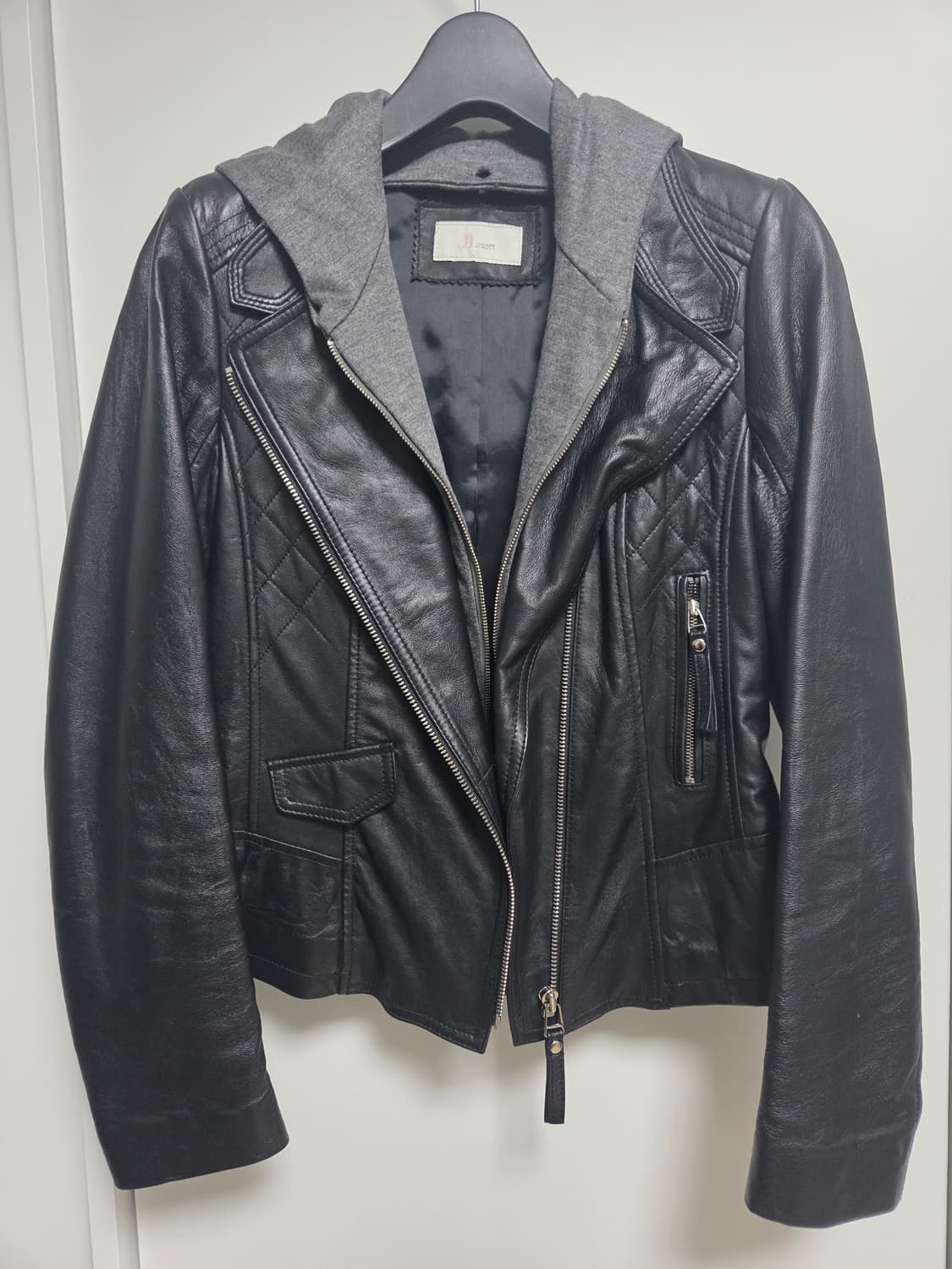 JIGOTT 후드 양가죽 자켓 S-M 사이즈 상품이미지1