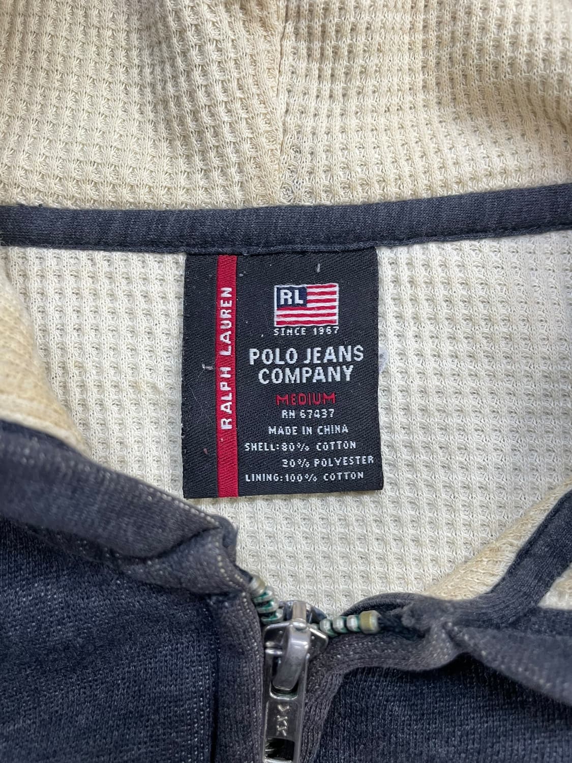 폴로 진스 컴퍼니 USA 써멀 후드집업 차콜 상품이미지3