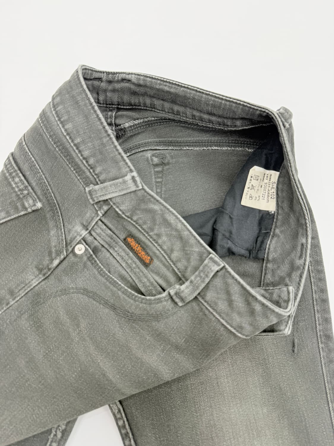 빈티지 그레이 자수 포인트 로우라이즈 부츠컷 데님 팬츠 상품이미지3