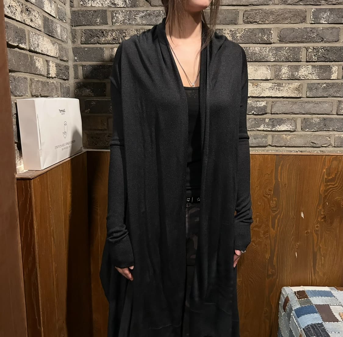 S) DKNY 실크 드레이프 언밸런스 가디건 상품이미지7